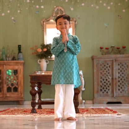 NOOR BOYS TURQ KURTA SET