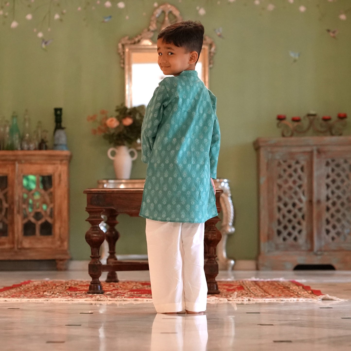 NOOR BOYS TURQ KURTA SET