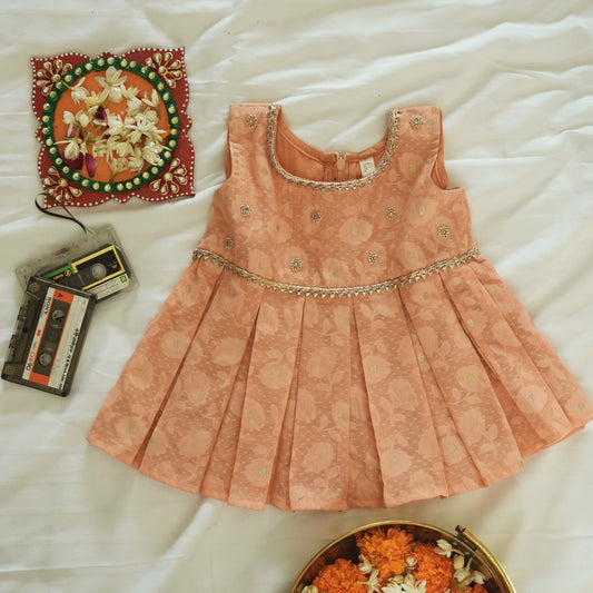 NOOR INFANT GIRLS PEACH DRESS