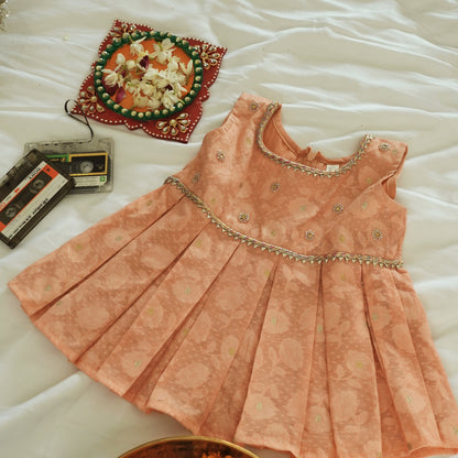 NOOR INFANT GIRLS PEACH DRESS