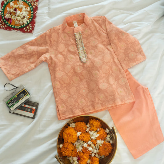 NOOR BOYS PEACH KURTA SET