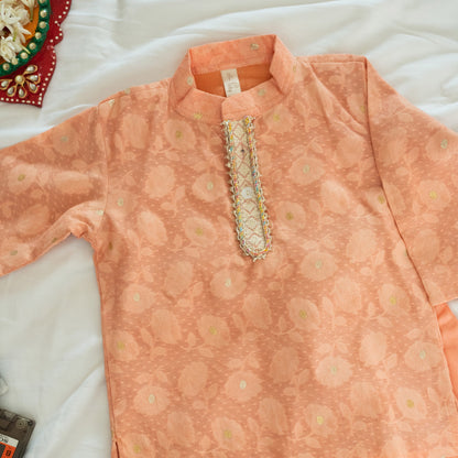 NOOR BOYS PEACH KURTA SET