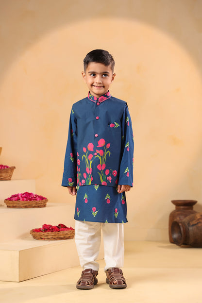 BOY GENDA PHOOL BANDI SET- TEAL BLUE