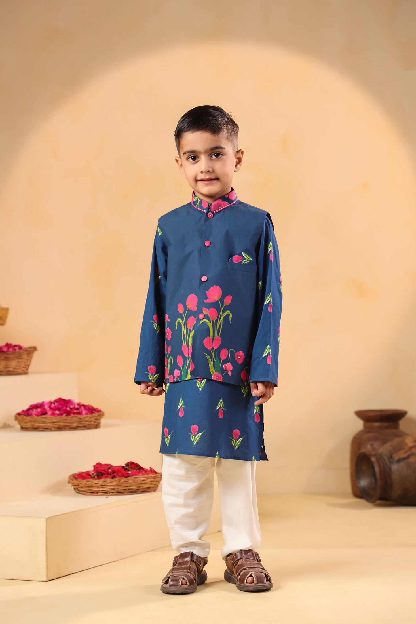 BOY GENDA PHOOL BANDI SET- TEAL BLUE