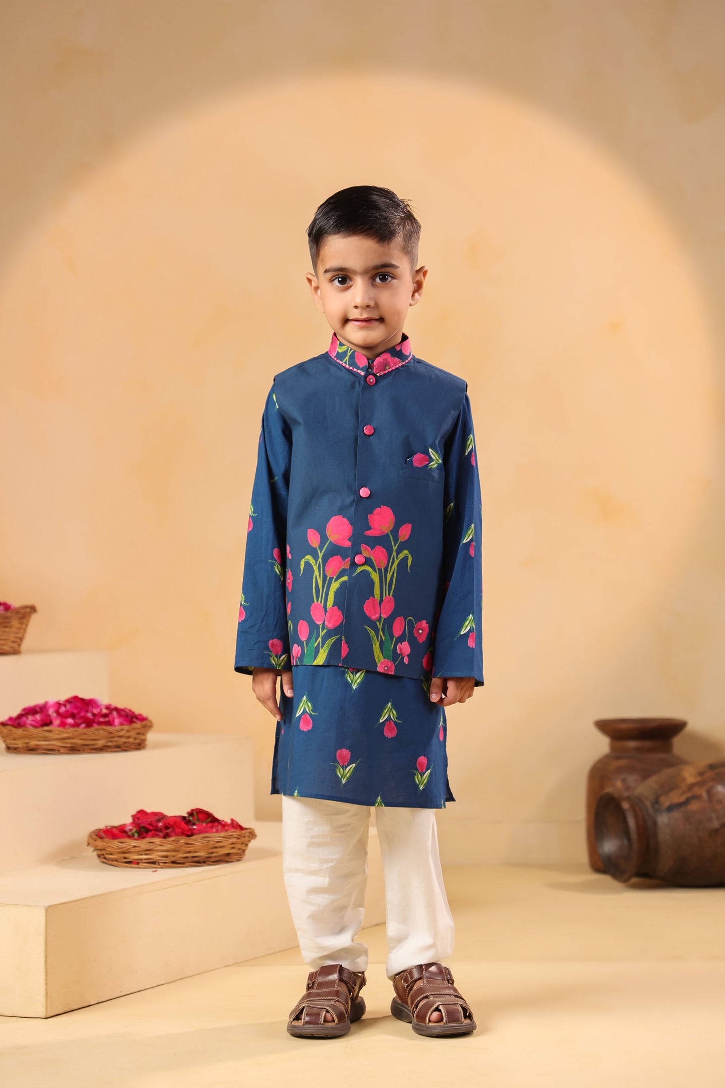 BOY GENDA PHOOL BANDI SET- TEAL BLUE