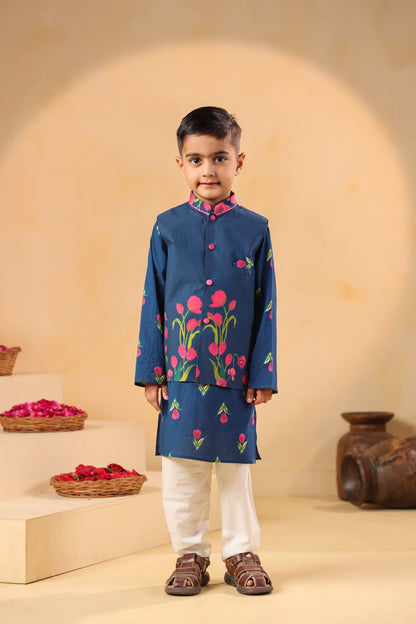 BOY GENDA PHOOL BANDI SET- TEAL BLUE