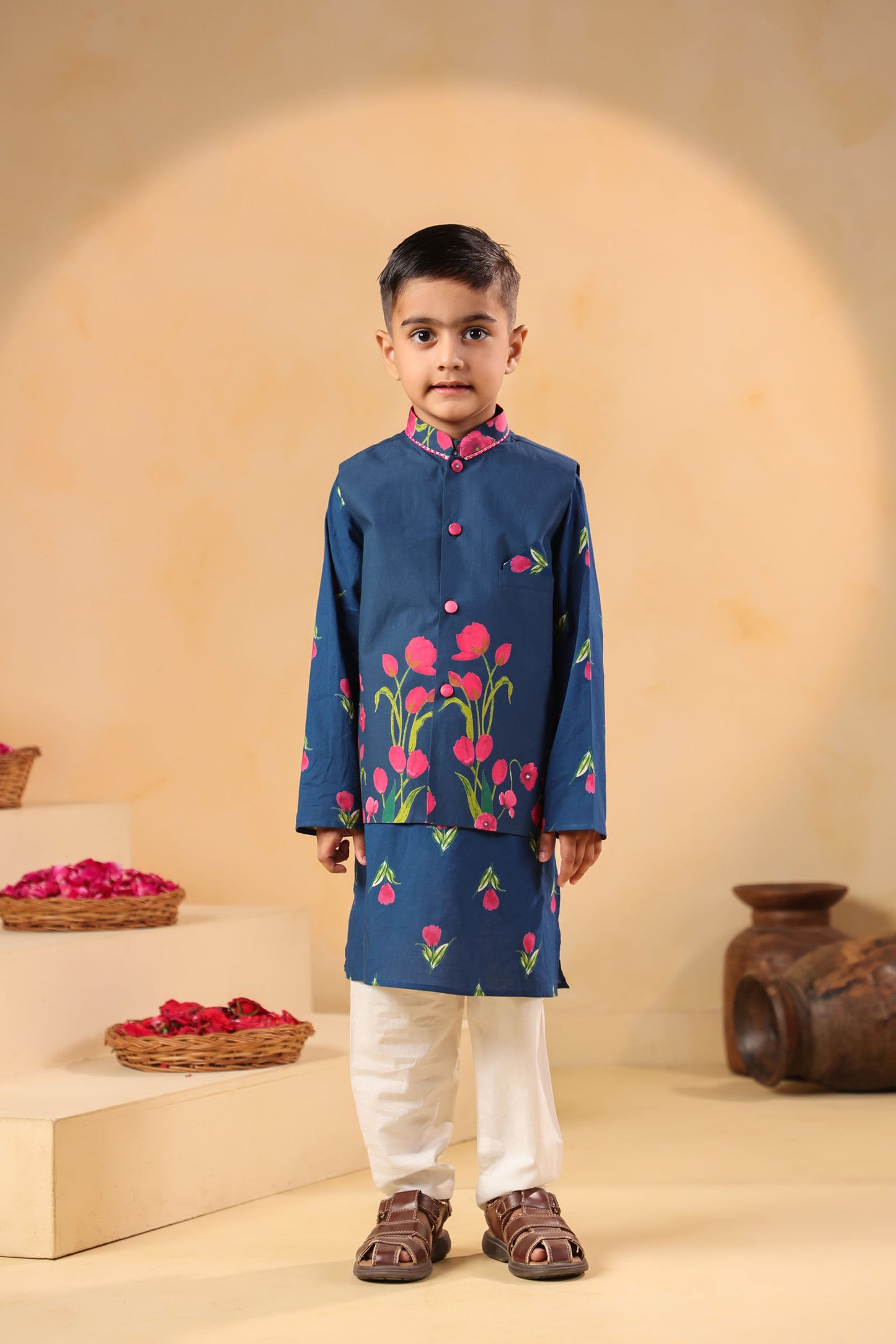 BOY GENDA PHOOL BANDI SET- TEAL BLUE
