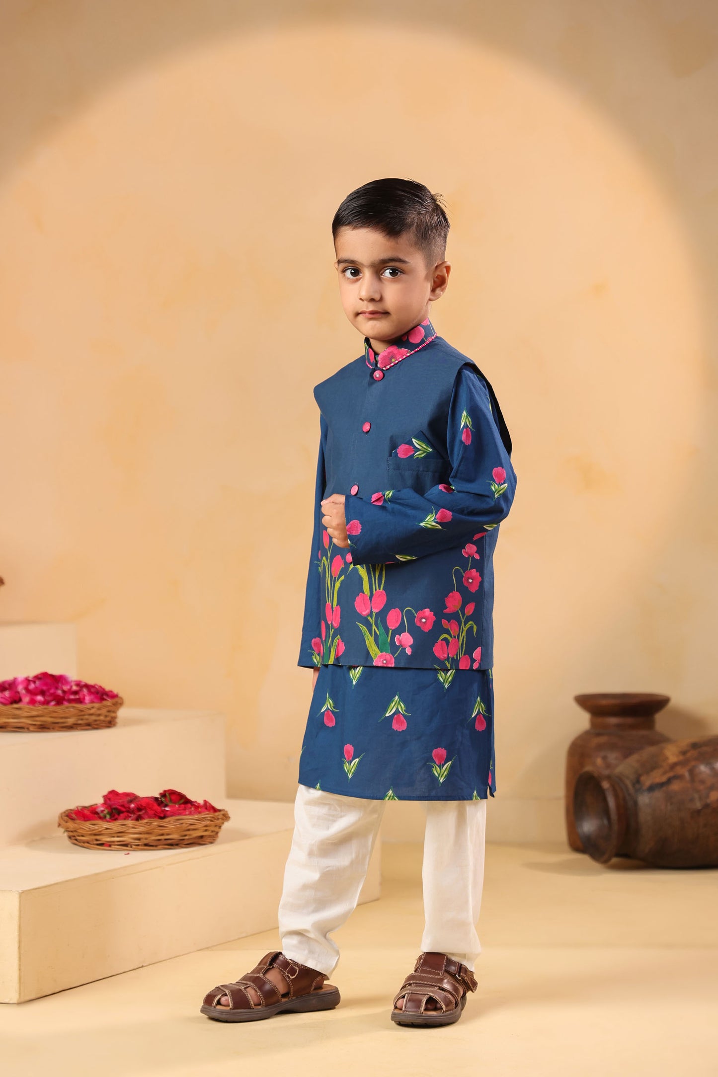 BOY GENDA PHOOL BANDI SET- TEAL BLUE