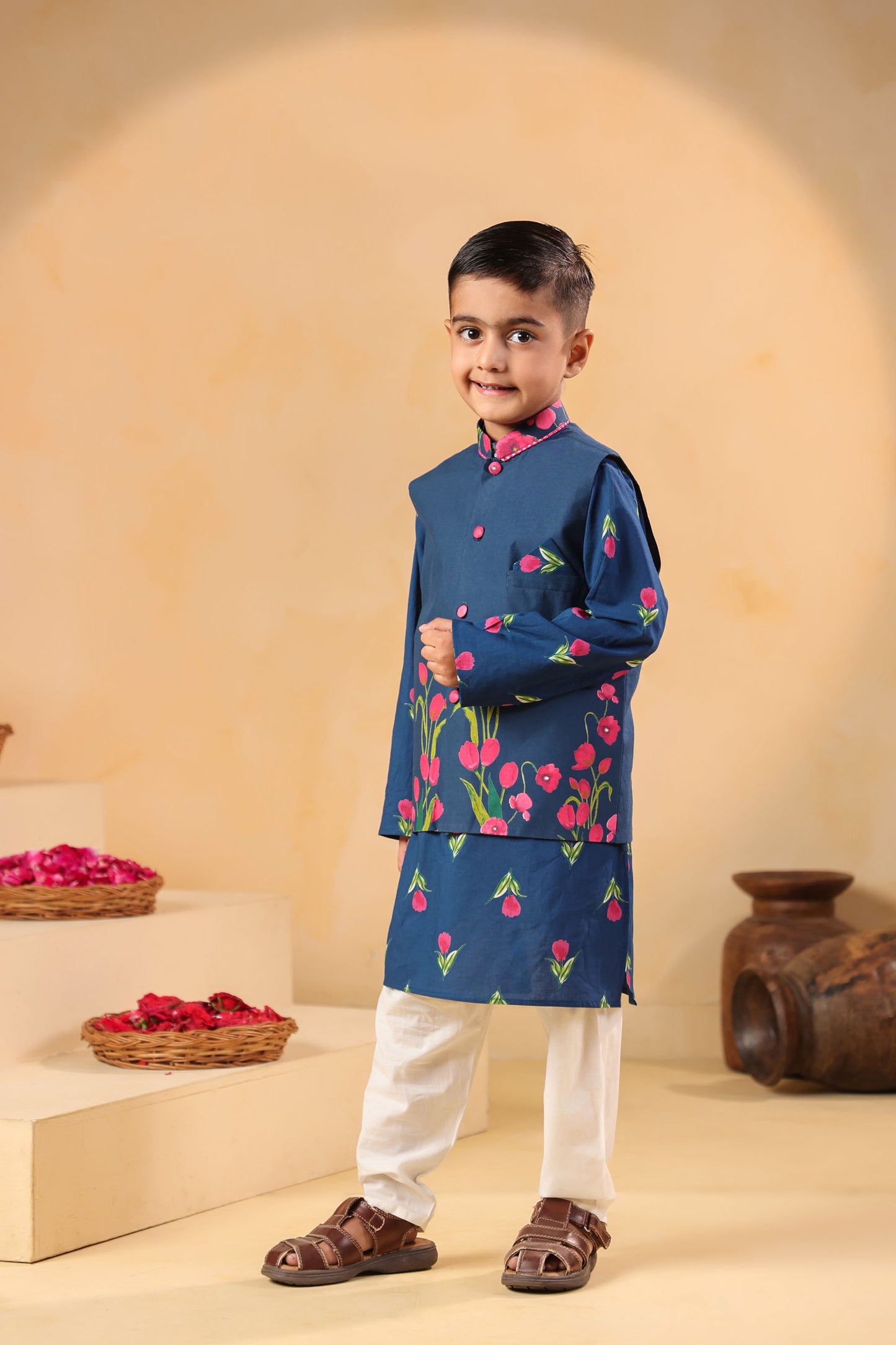 BOY GENDA PHOOL BANDI SET- TEAL BLUE