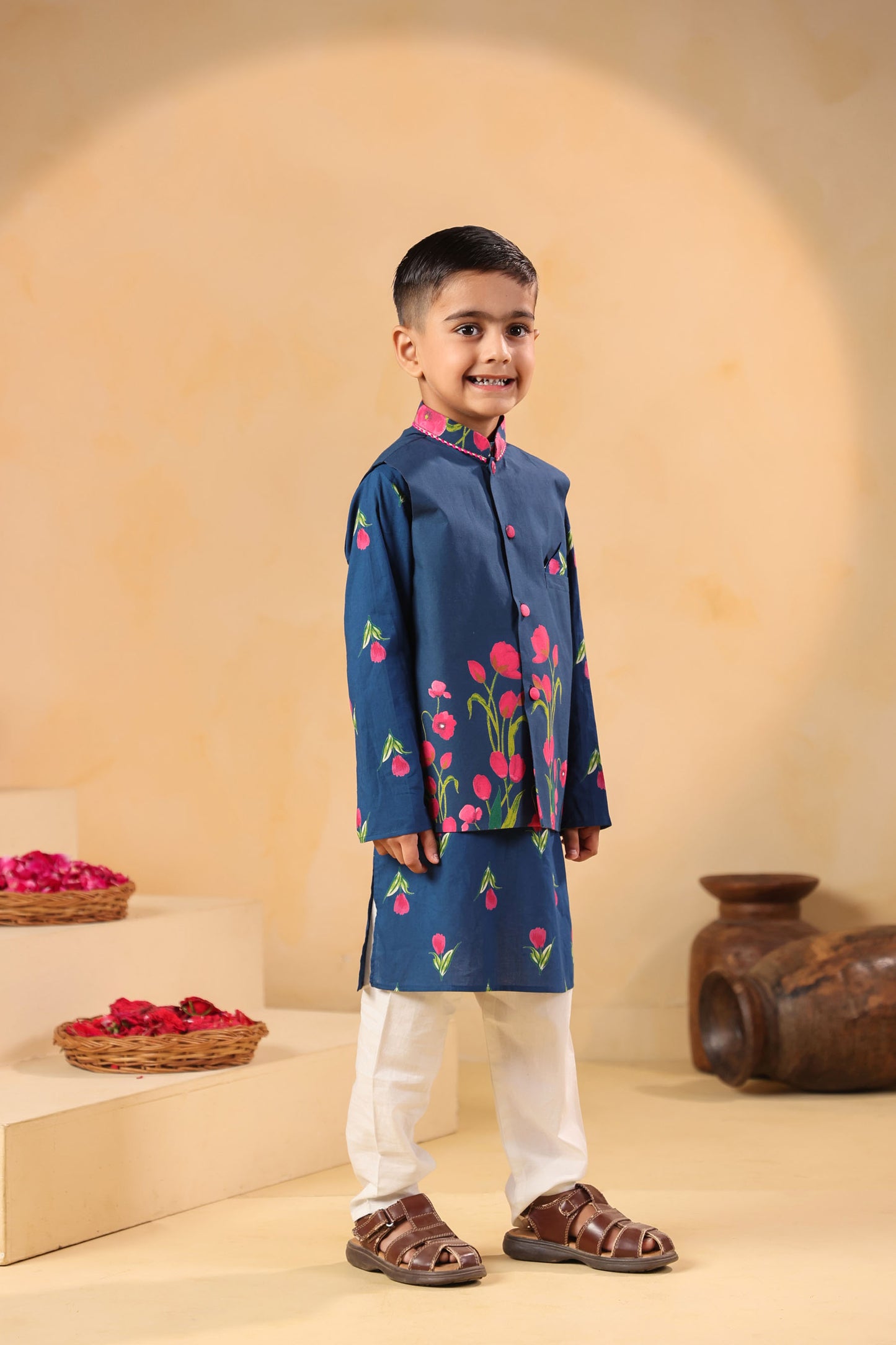 BOY GENDA PHOOL BANDI SET- TEAL BLUE