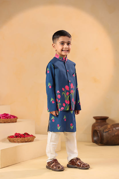 BOY GENDA PHOOL BANDI SET- TEAL BLUE
