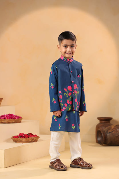 BOY GENDA PHOOL BANDI SET- TEAL BLUE