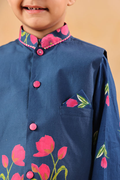 BOY GENDA PHOOL BANDI SET- TEAL BLUE