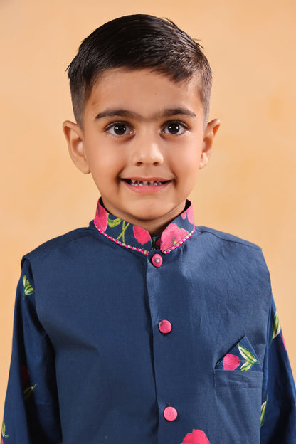 BOY GENDA PHOOL BANDI SET- TEAL BLUE