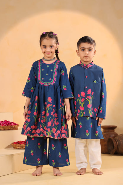 BOY GENDA PHOOL BANDI SET- TEAL BLUE