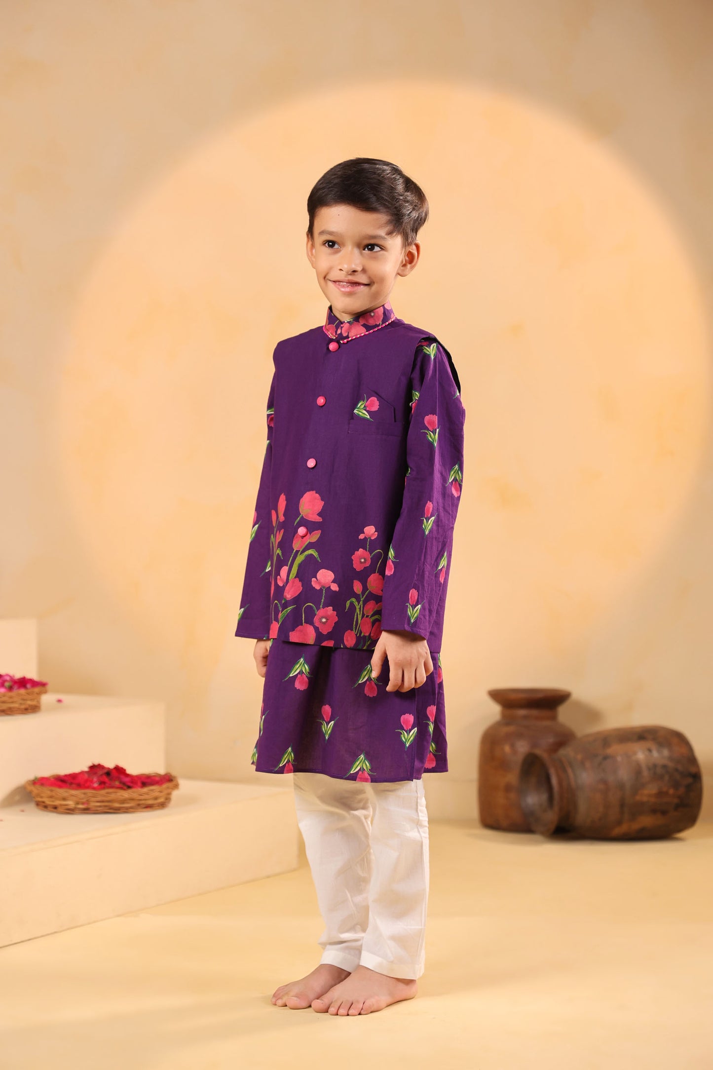 BOY GENDA PHOOL BANDI SET- PURPLE