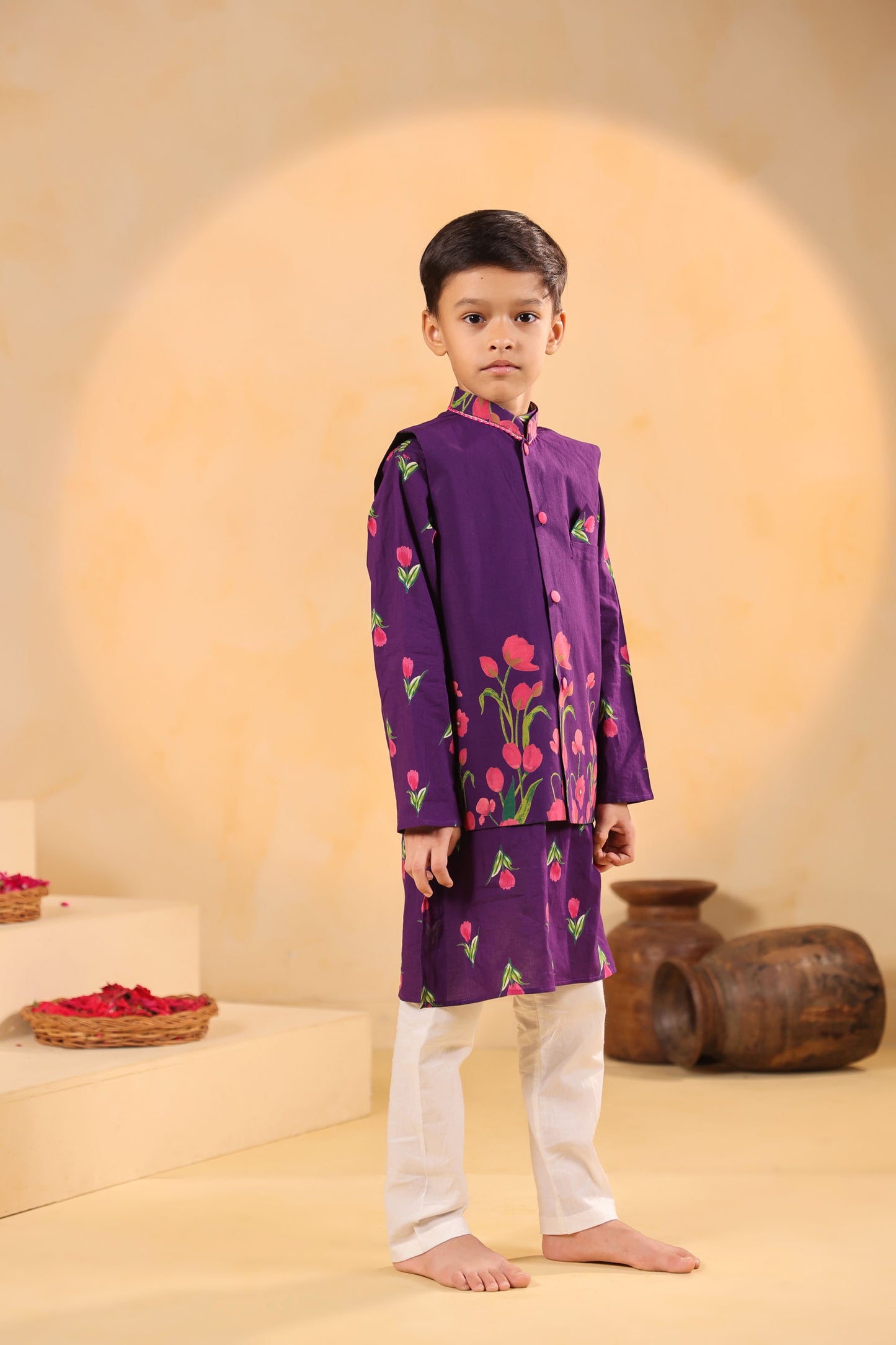 BOY GENDA PHOOL BANDI SET- PURPLE