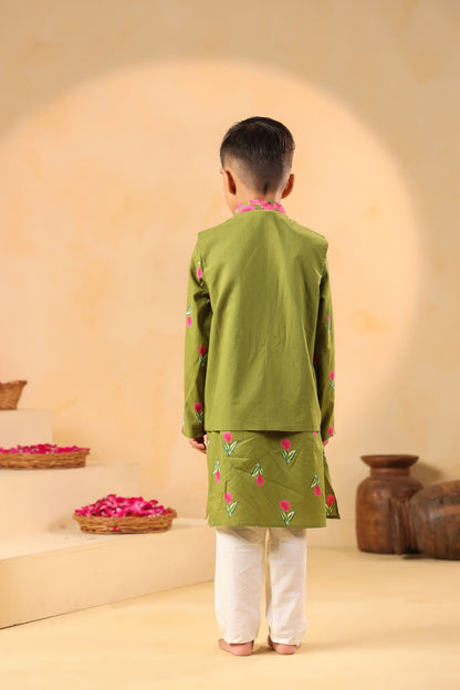 BOY GENDA PHOOL BANDI SET- MEHANDI GREEN