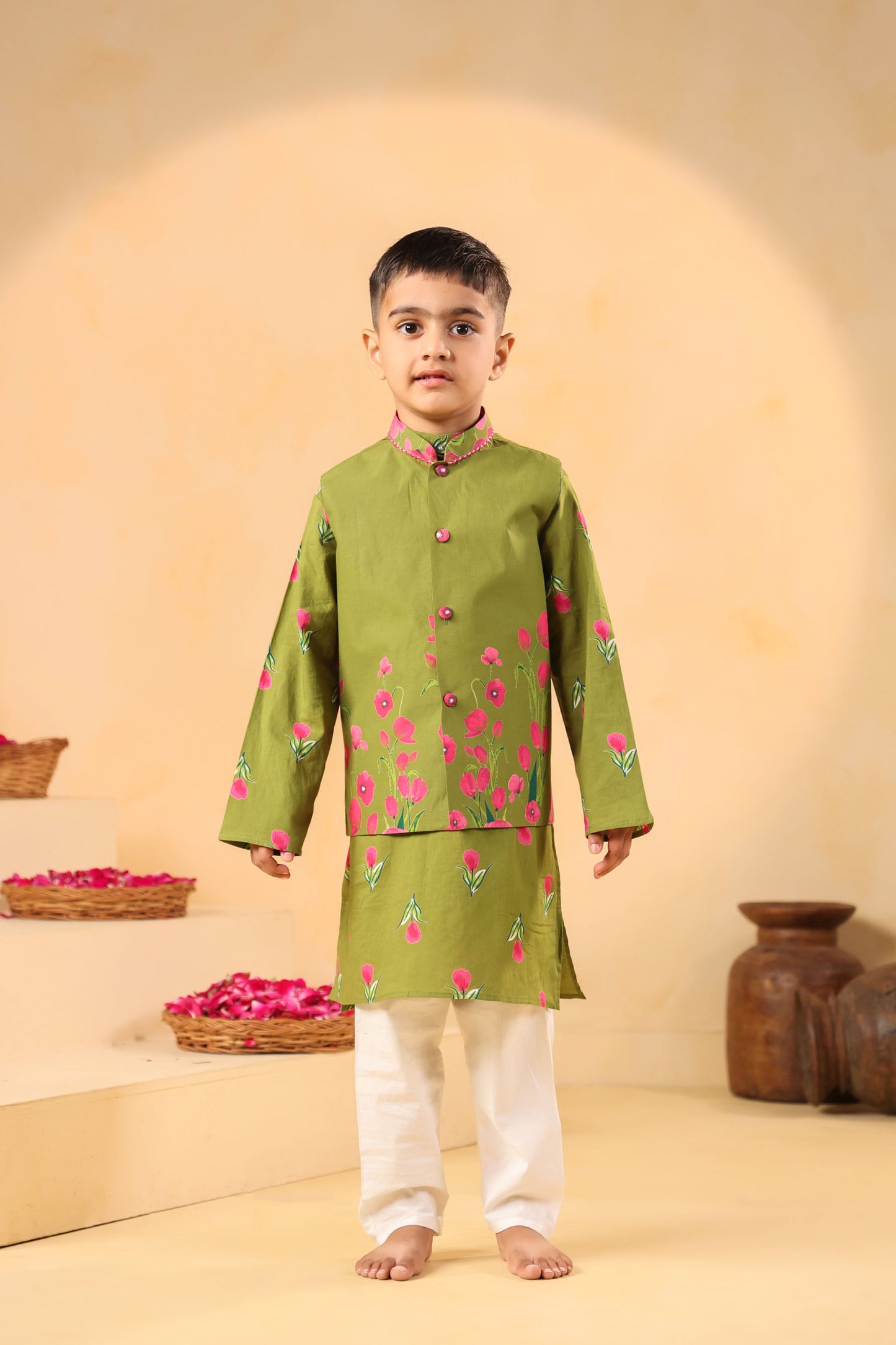 BOY GENDA PHOOL BANDI SET- MEHANDI GREEN