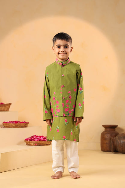BOY GENDA PHOOL BANDI SET- MEHANDI GREEN