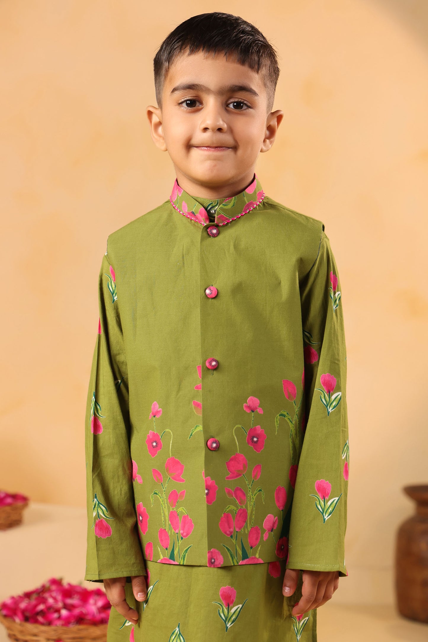 BOY GENDA PHOOL BANDI SET- MEHANDI GREEN