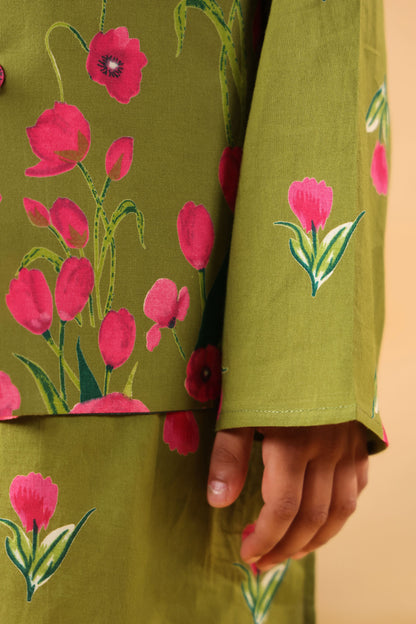 BOY GENDA PHOOL BANDI SET- MEHANDI GREEN