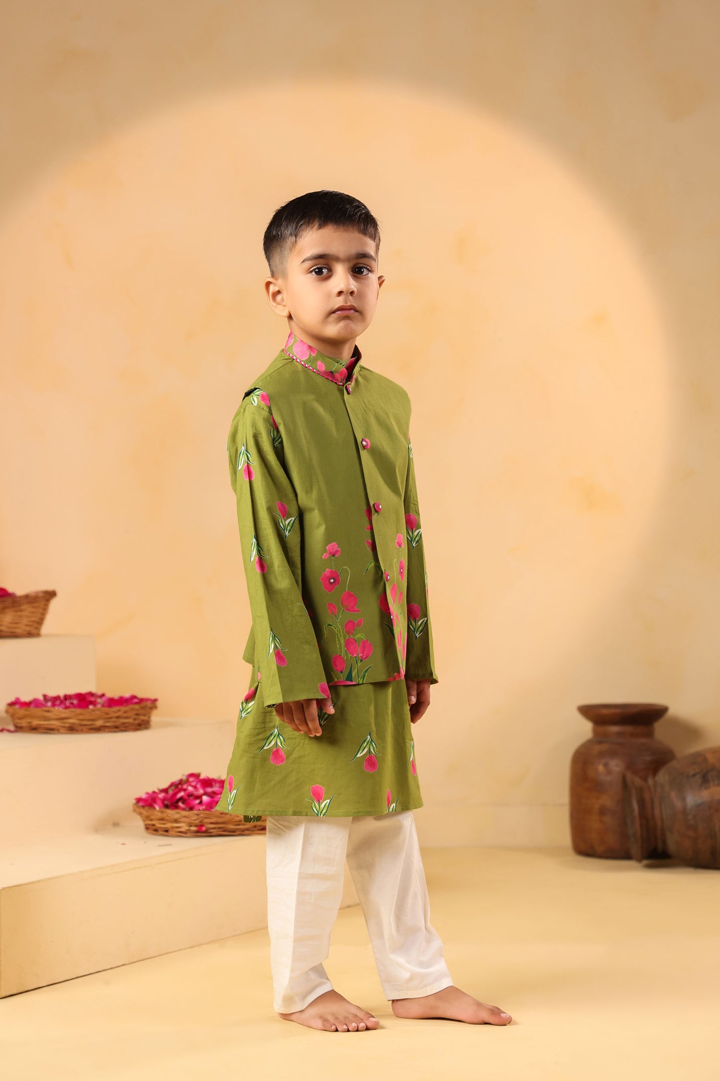 BOY GENDA PHOOL BANDI SET- MEHANDI GREEN