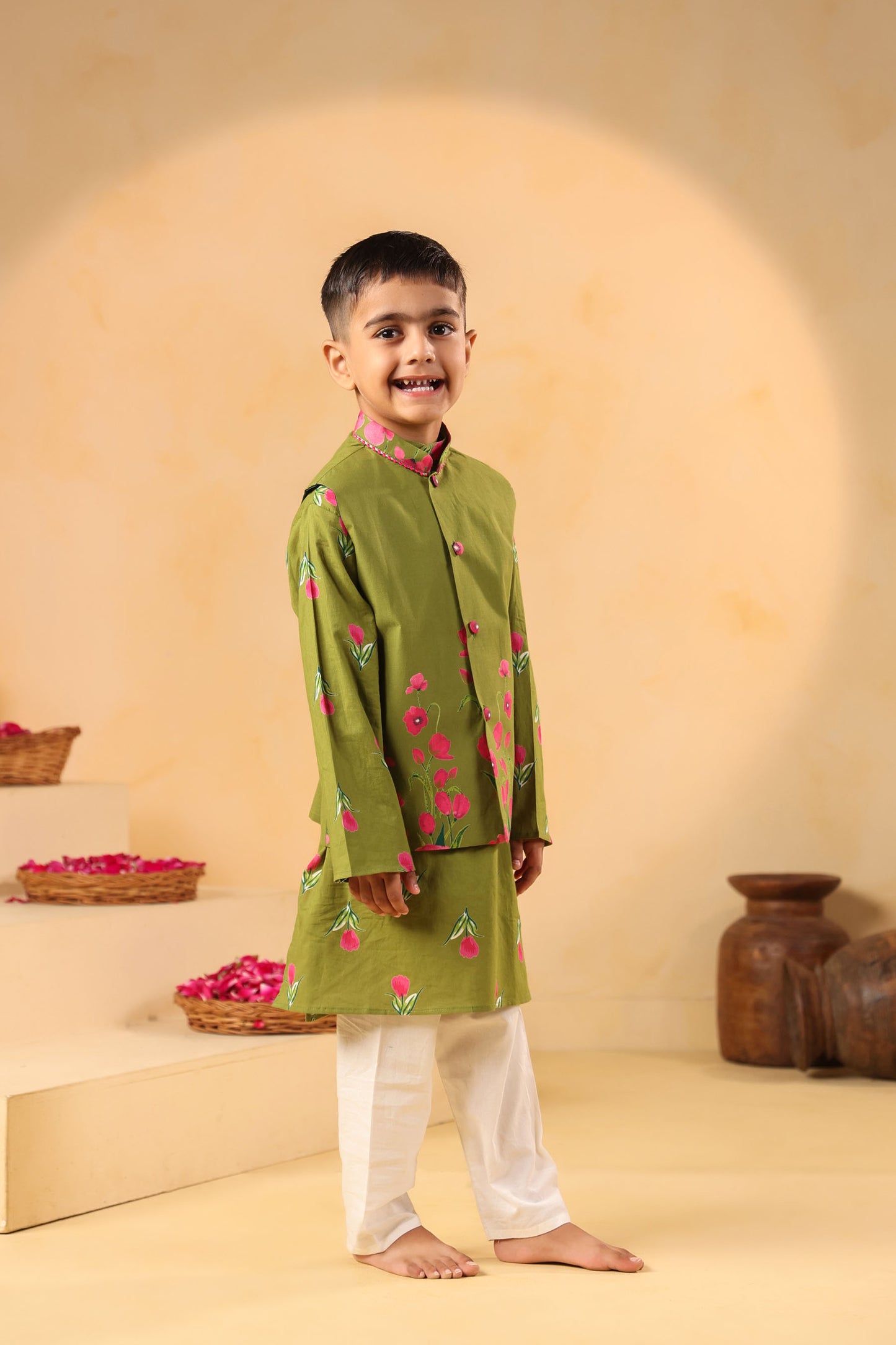 BOY GENDA PHOOL BANDI SET- MEHANDI GREEN