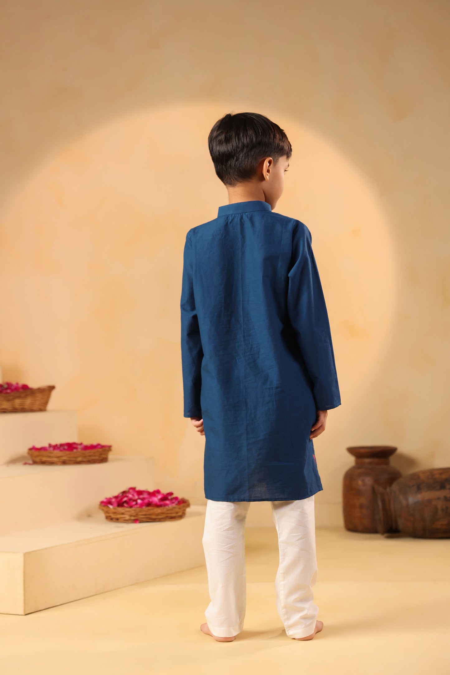 BOY 2 PC GULABO KURTA SET - TEAL BLUE