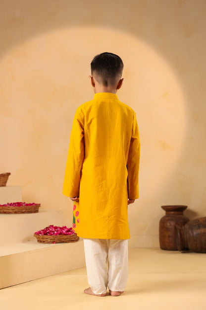 BOY GENDA PHOOL BANDI SET- MUSTARD YELLOW