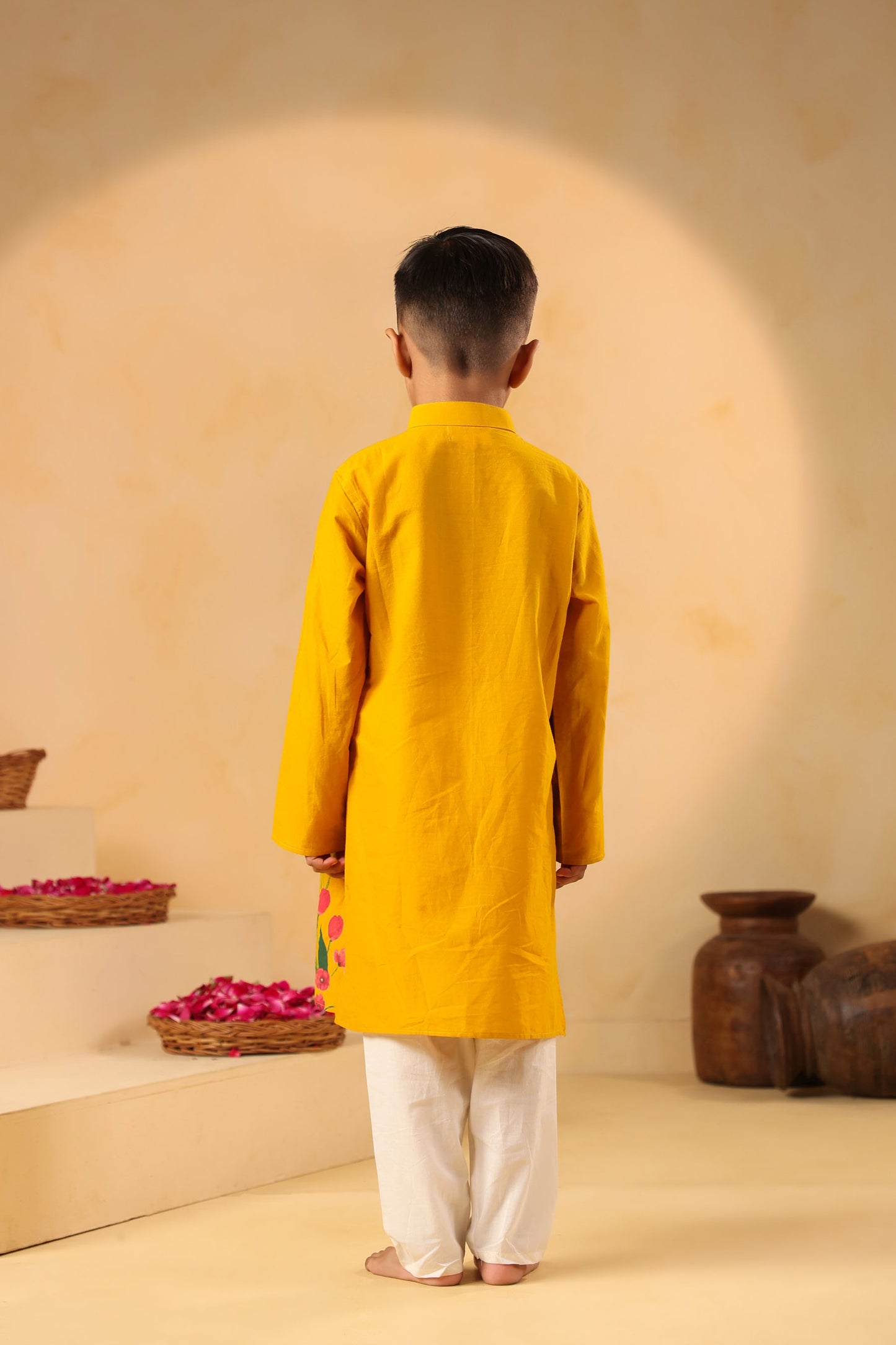 BOY 2 PC GULABO KURTA SET - MUSTARD YELLOW