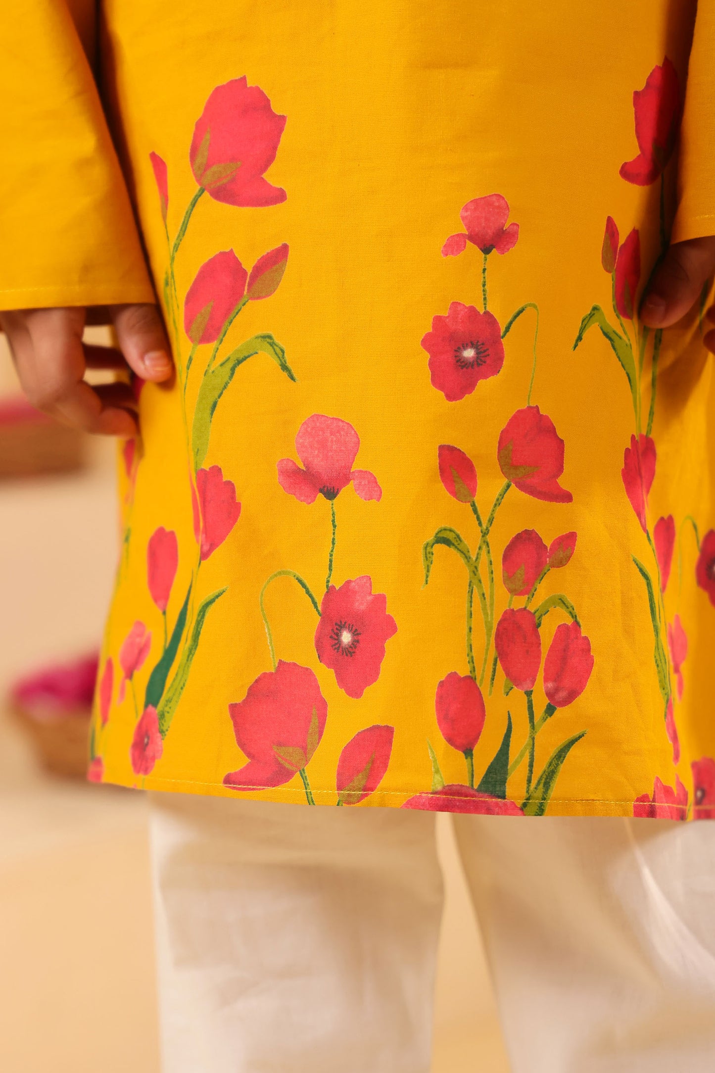 BOY 2 PC GULABO KURTA SET - MUSTARD YELLOW