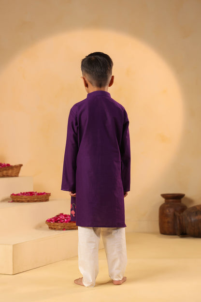 BOY 2 PC GULABO KURTA SET - PURPLE