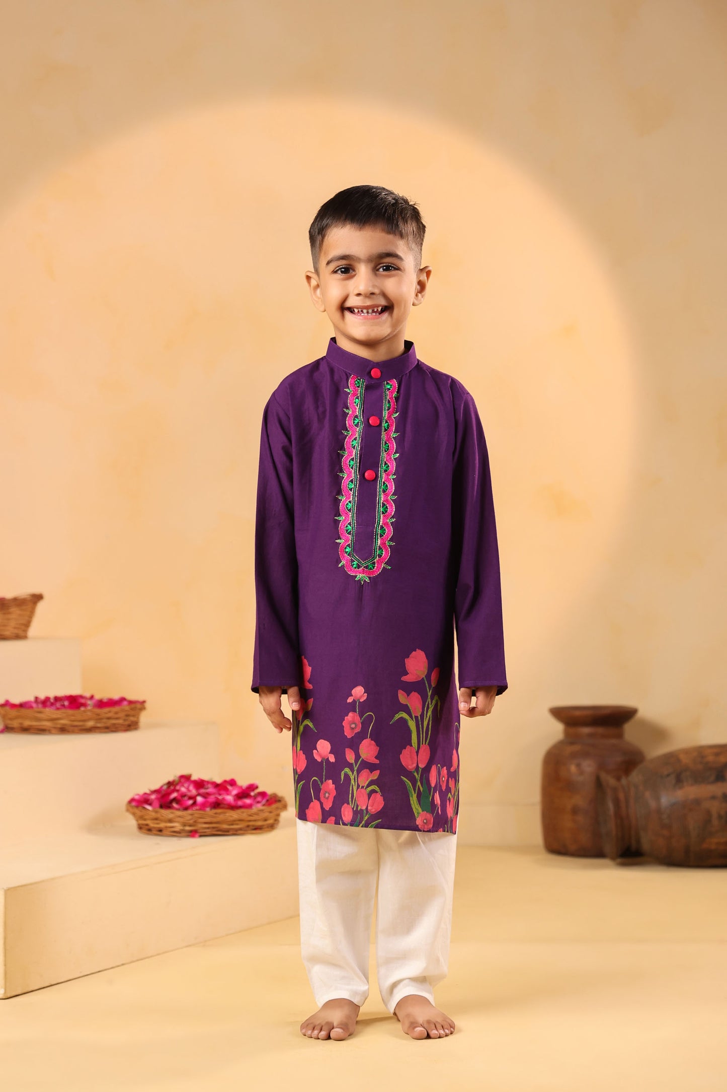 BOY 2 PC GULABO KURTA SET - PURPLE