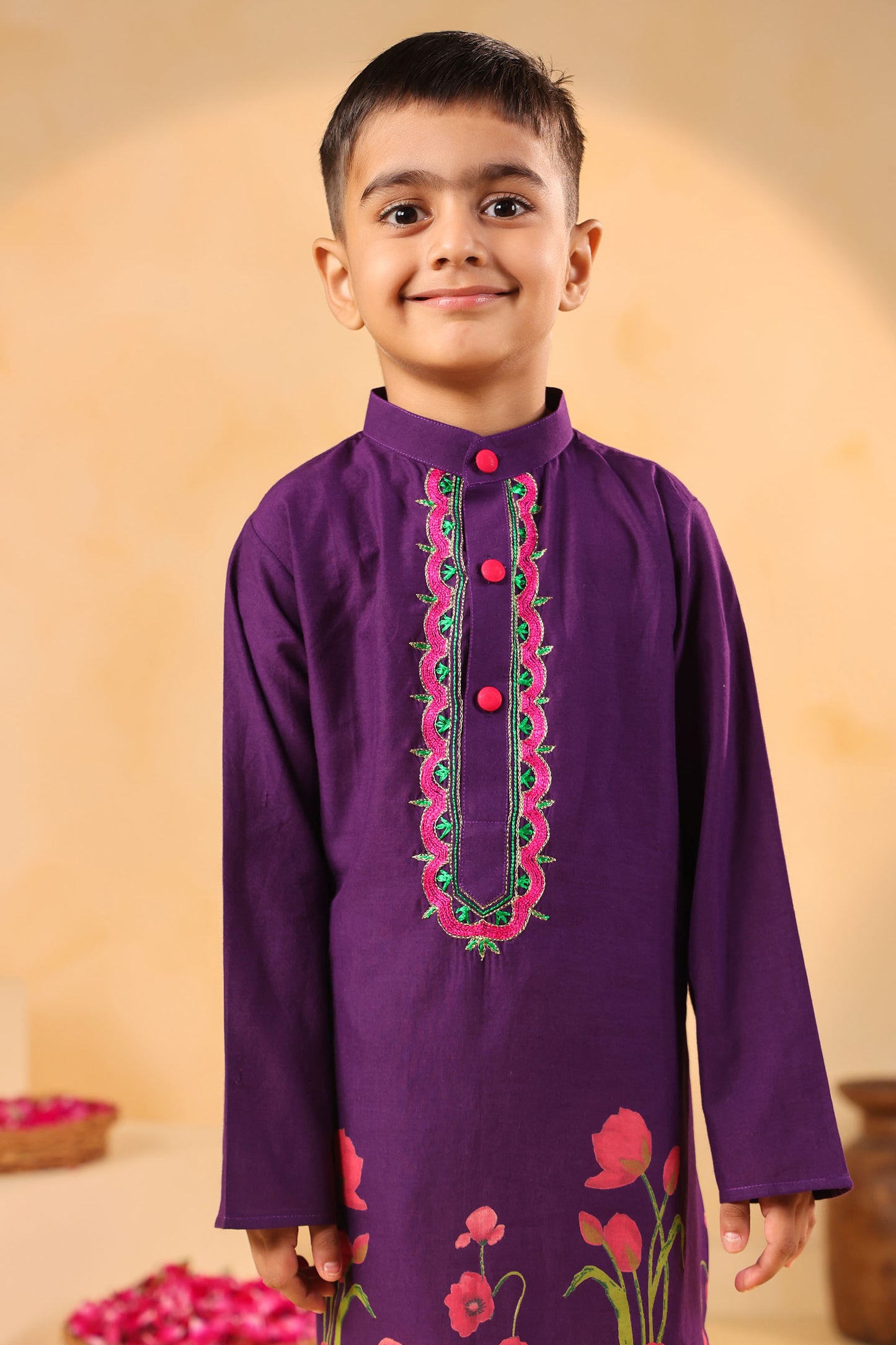 BOY 2 PC GULABO KURTA SET - PURPLE
