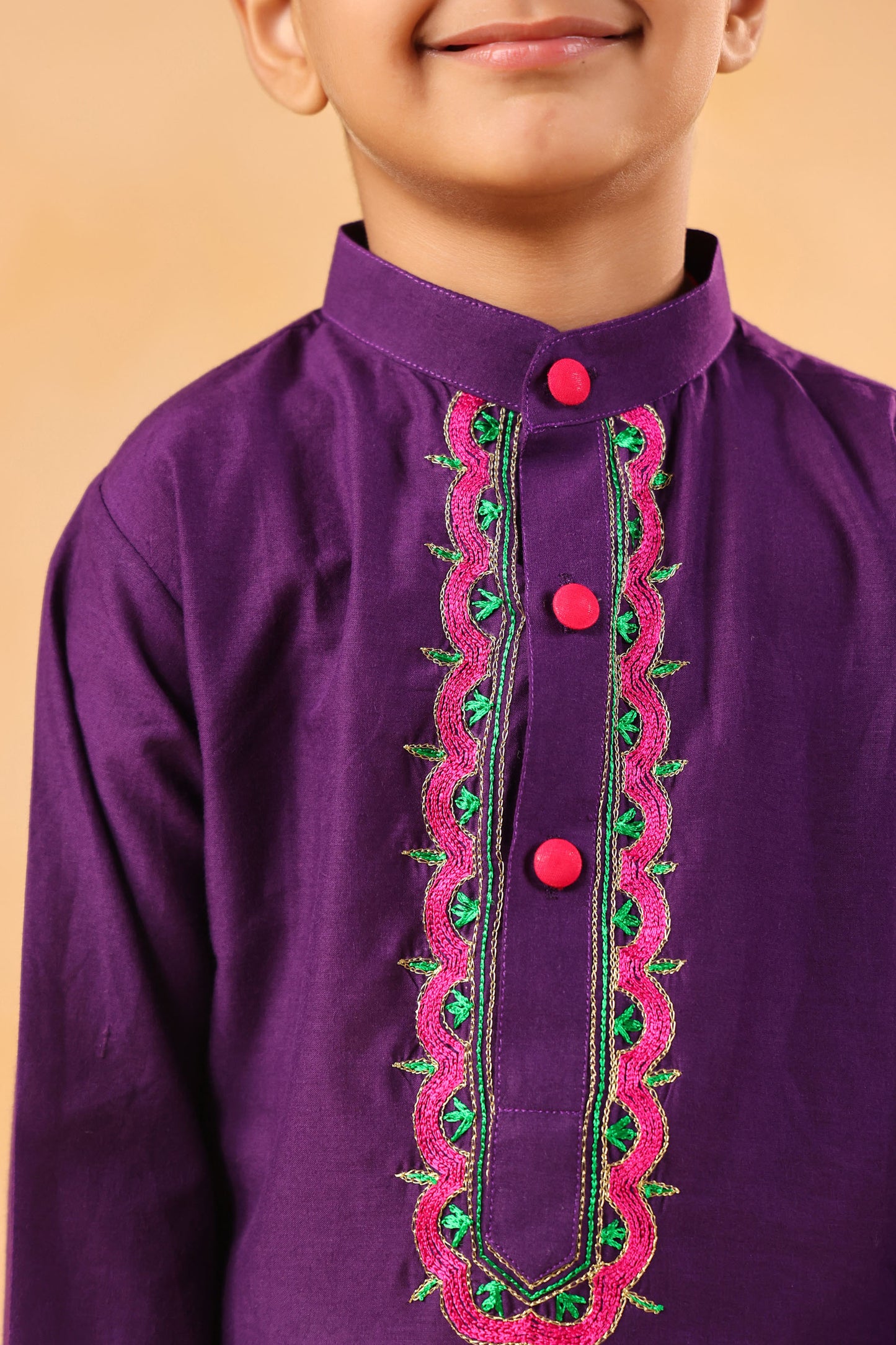 BOY 2 PC GULABO KURTA SET - PURPLE