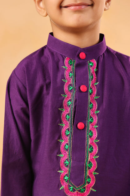 BOY 2 PC GULABO KURTA SET - PURPLE