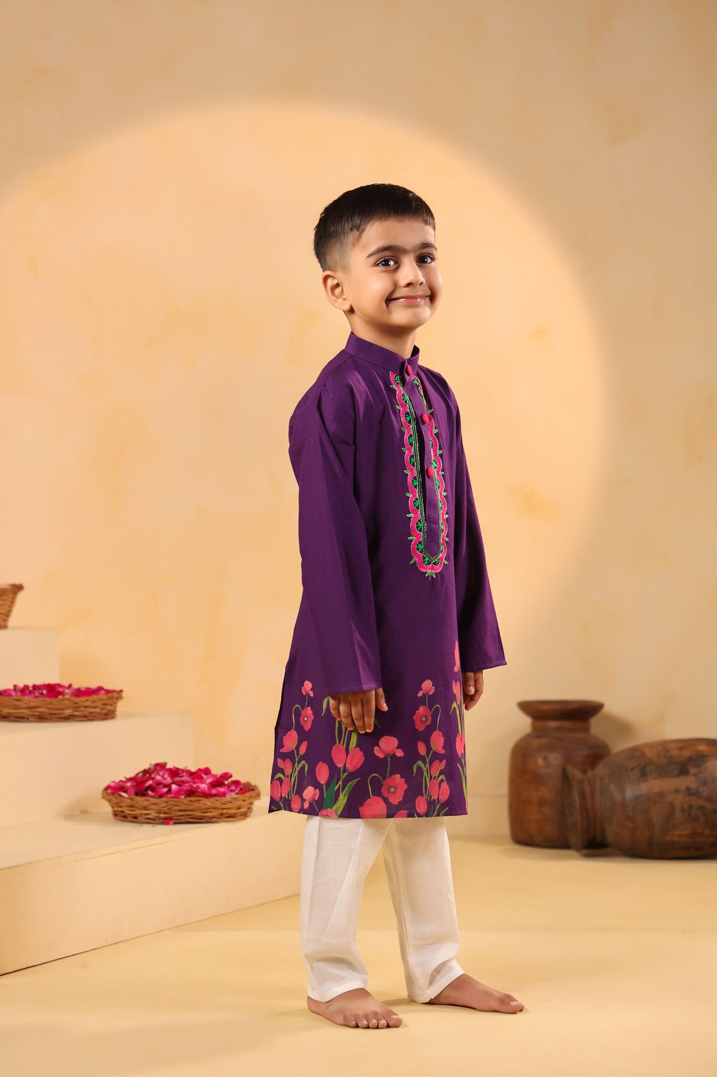 BOY 2 PC GULABO KURTA SET - PURPLE