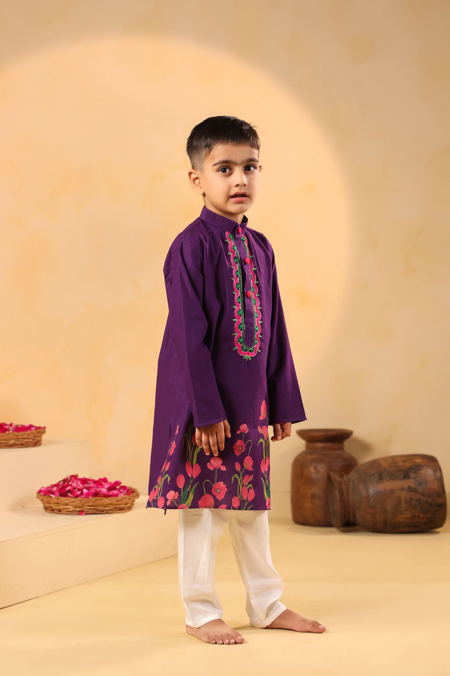 BOY 2 PC GULABO KURTA SET - PURPLE