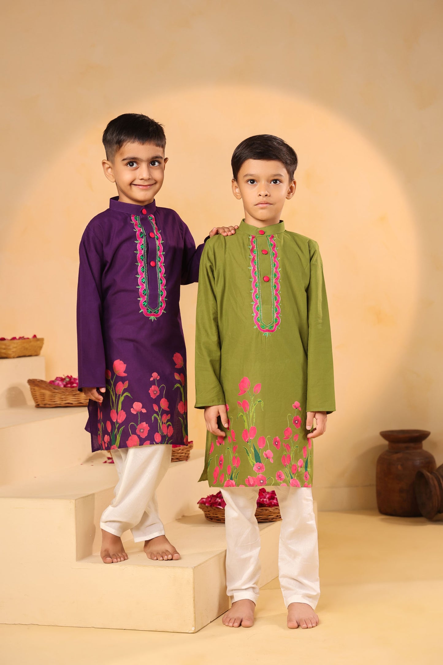 BOY 2 PC GULABO KURTA SET - PURPLE
