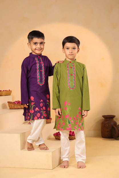BOY 2 PC GULABO KURTA SET - PURPLE