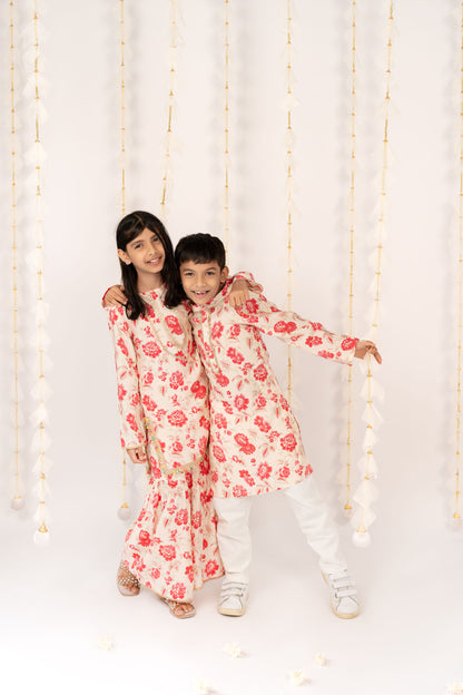 Vintage Rose Kurta with Pants