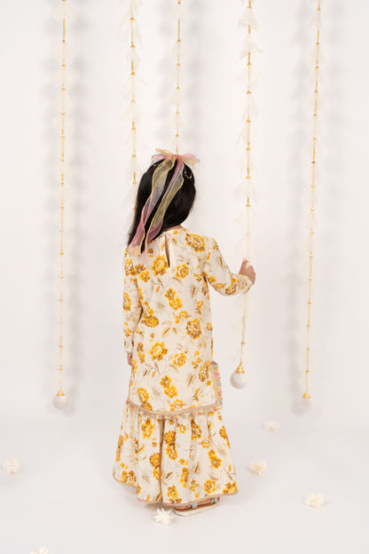 Yellow Garden Sharara Set