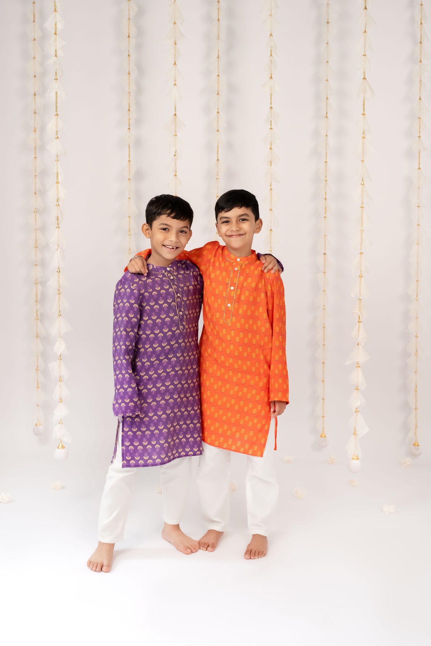 Purple Festive kurta with Pants