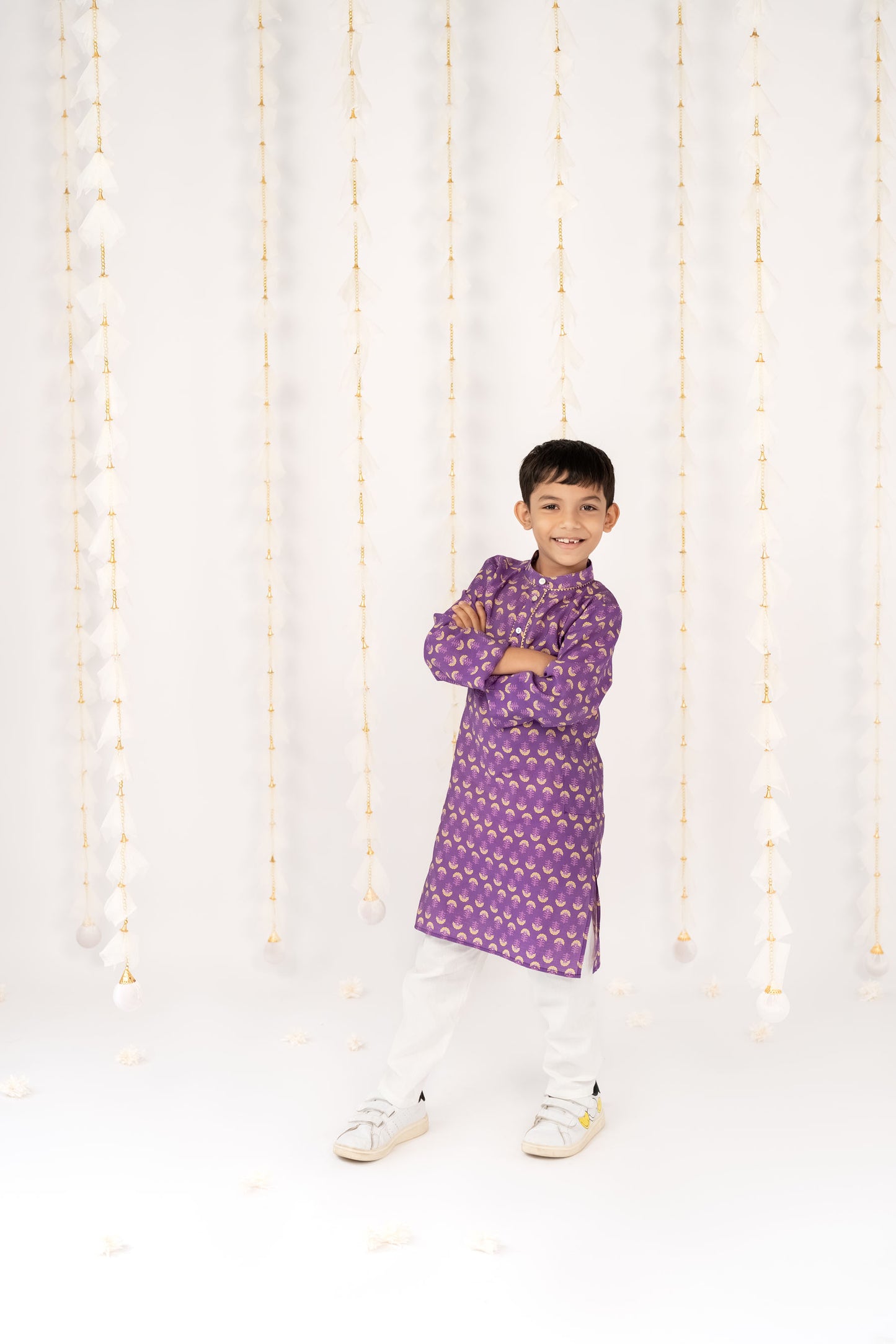 Purple Festive kurta with Pants