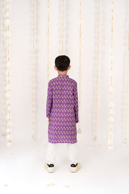 Purple Festive kurta with Pants