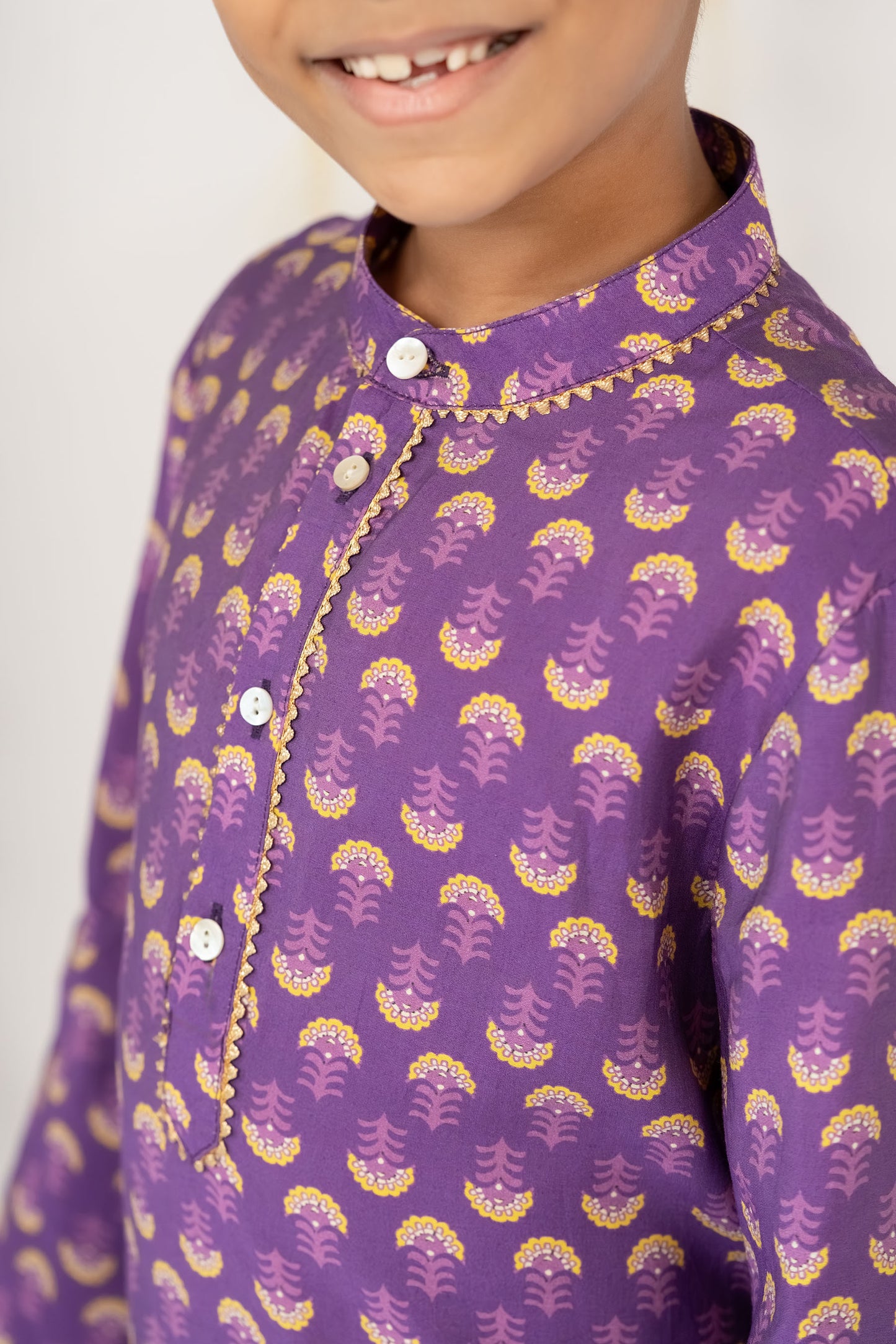 Purple Festive kurta with Pants