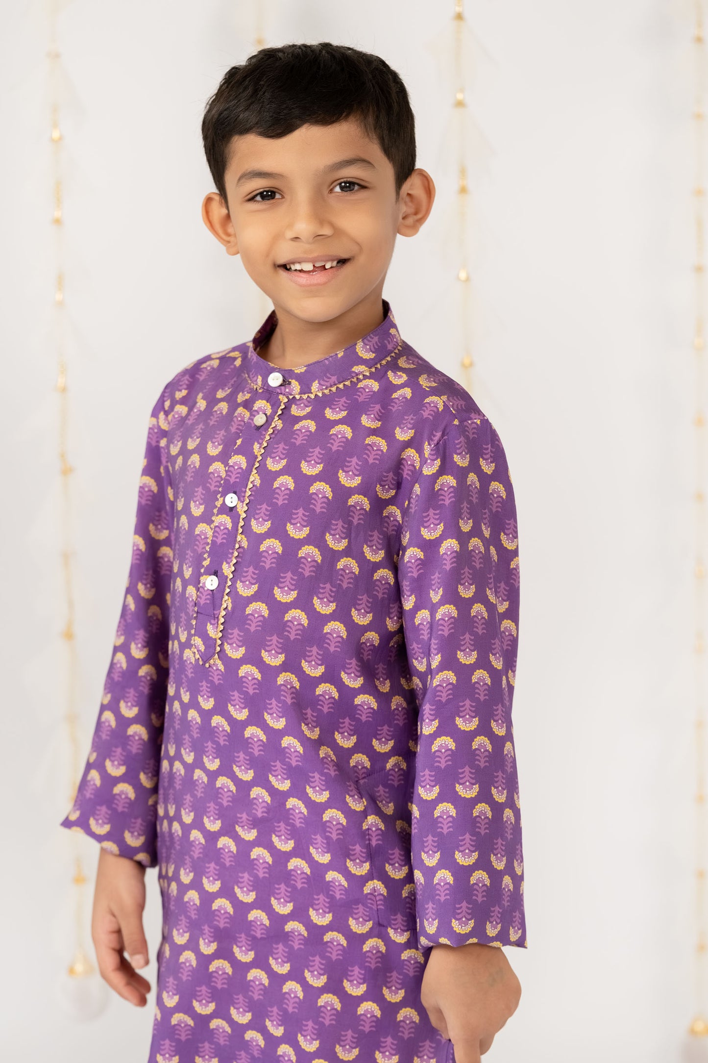 Purple Festive kurta with Pants