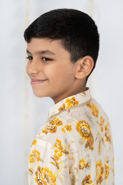 Yellow Garden Kurta with Pants