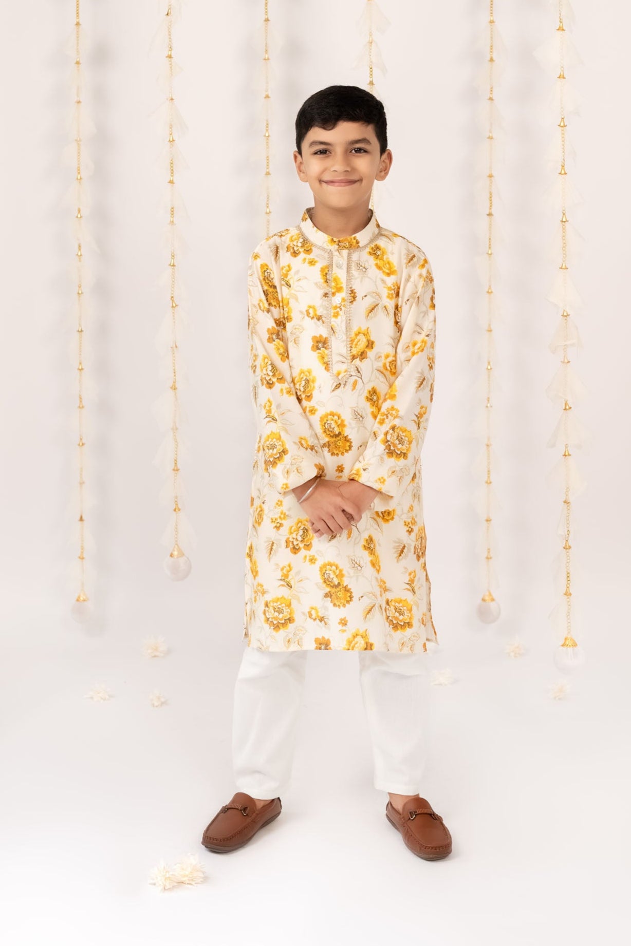 Yellow Garden Kurta with Pants